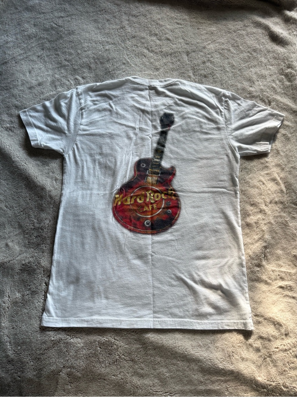 Las Vegas Neon Museum Hard Rock Cafe Guitar Graphic T-Shirt white logo M